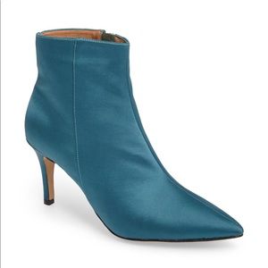 Halogen Teal Blue Satin Boot NIB Size 8
